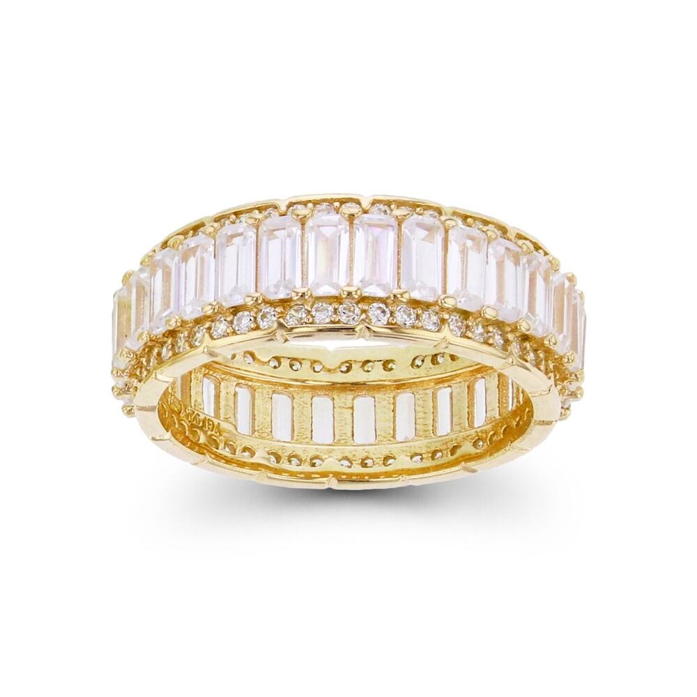 Cubic Zirconia Emerald And Baguette Cut Eternity … - image 1